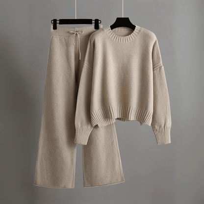 Tenue Détente Femme 2 Pièces – Pull et Pantalon Élégant en Polyester Écologique