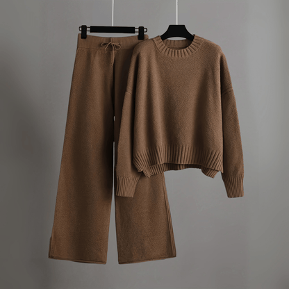 Tenue Détente Femme 2 Pièces – Pull et Pantalon Élégant en Polyester Écologique