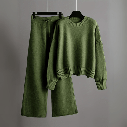 Tenue Détente Femme 2 Pièces – Pull et Pantalon Élégant en Polyester Écologique
