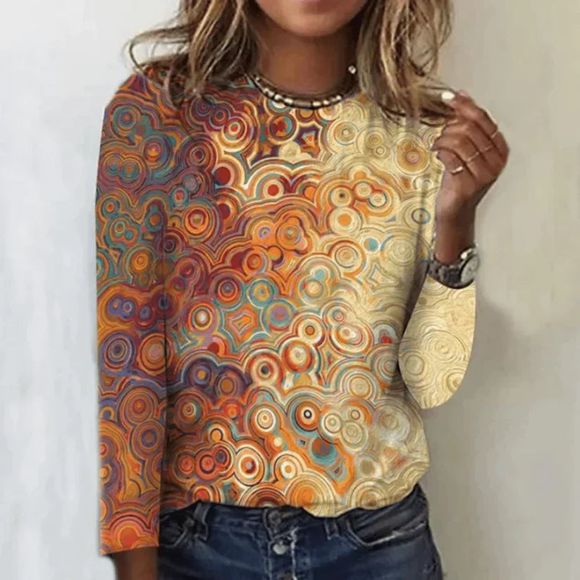 Blouse Féminine Bohème Imprimé Ombre - BlxckFR