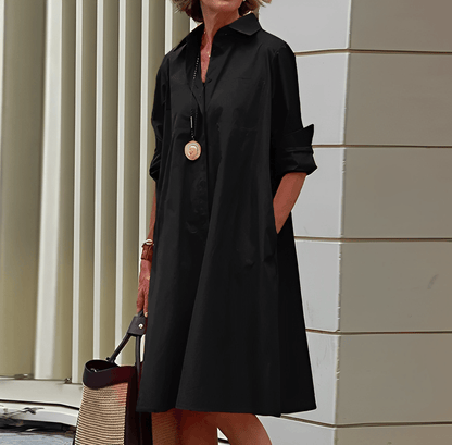 Robe chemisier élégante femme mi-longue