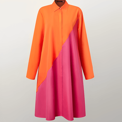 Robe chemisier élégante femme mi-longue