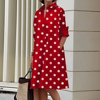 Robe chemisier élégante femme mi-longue