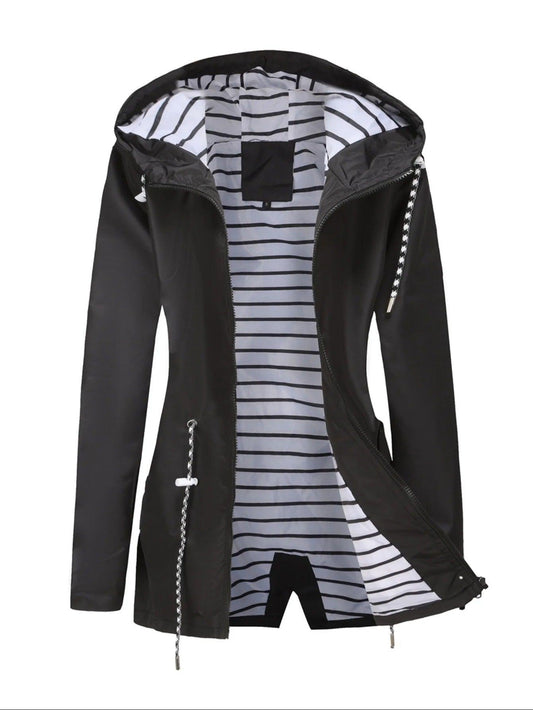 Veste Féminine Étanche – Manteau Léger avec Capuche pour Automne - LuxeStyle