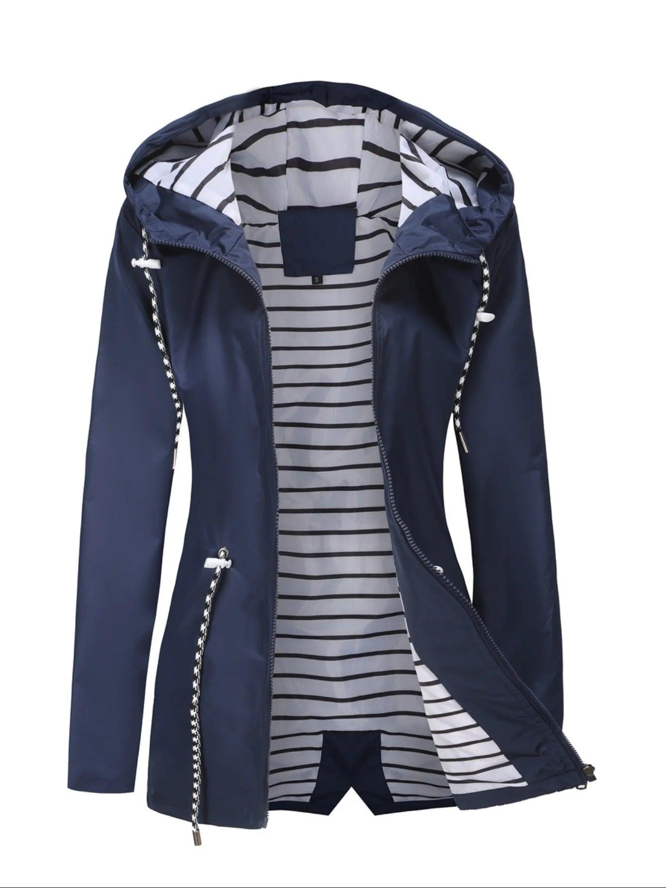 Veste Féminine Étanche – Manteau Léger avec Capuche pour Automne