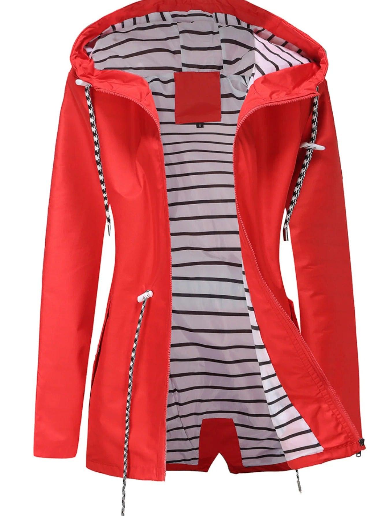 Veste Féminine Étanche – Manteau Léger avec Capuche pour Automne