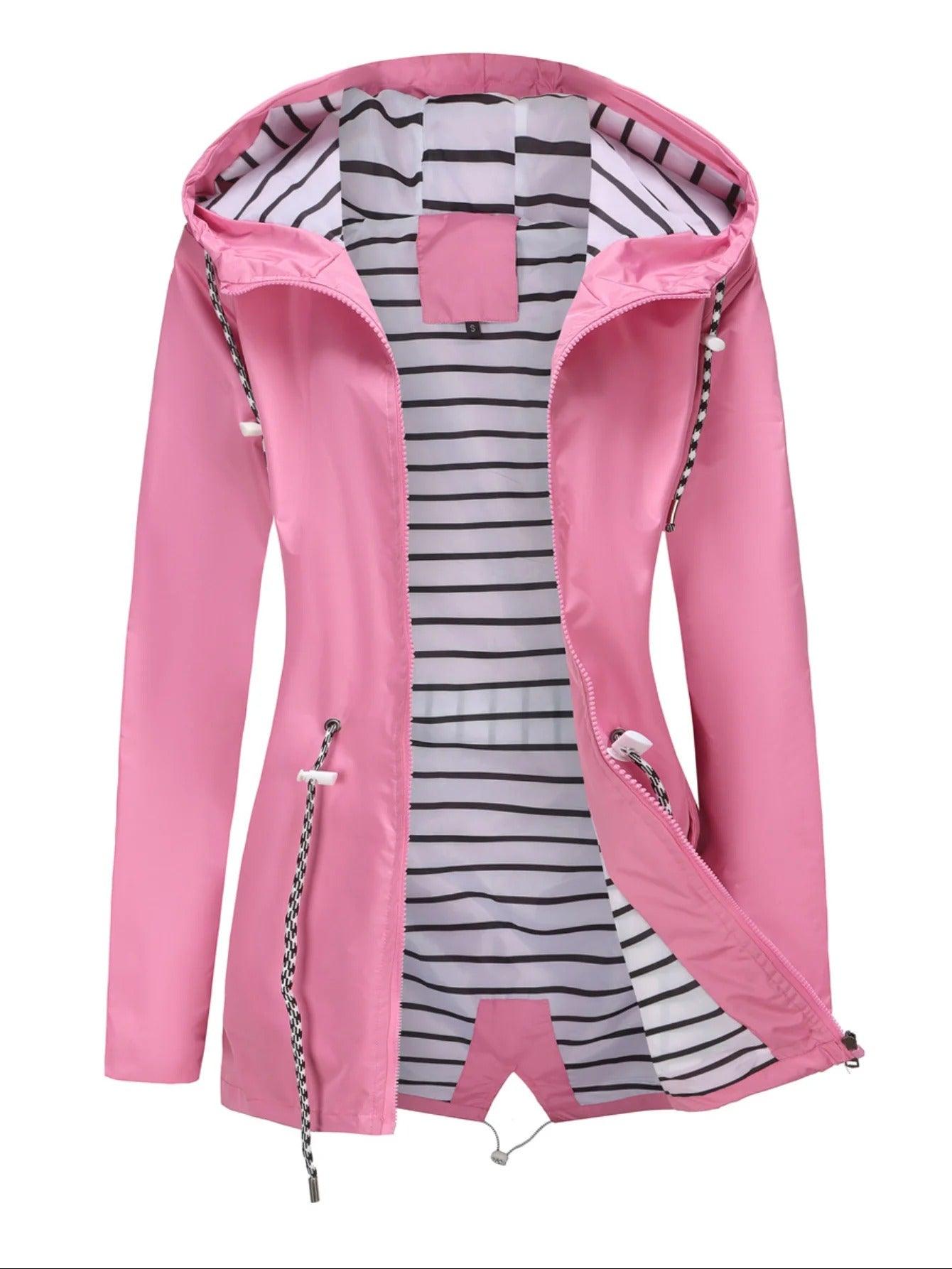 Veste Féminine Étanche – Manteau Léger avec Capuche pour Automne