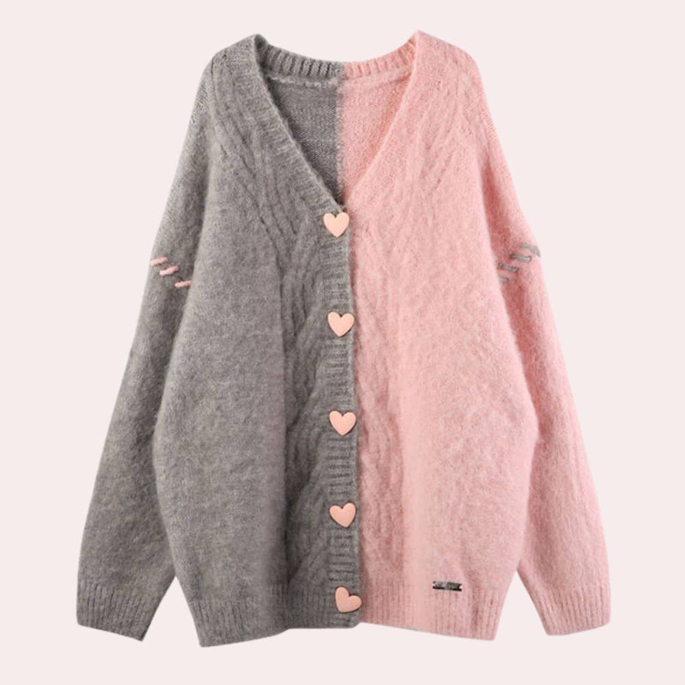 KELLY - Cardigan Élégant Tricot à Col en V pour Femmes