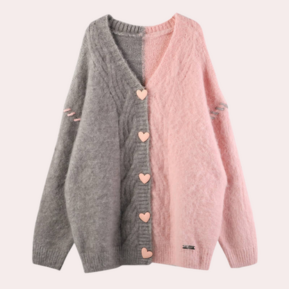 KELLY - Cardigan Élégant Tricot à Col en V pour Femmes