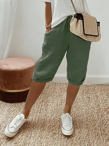 Shorts Femmes Décontractés en Coton Lin - LuxeStyle