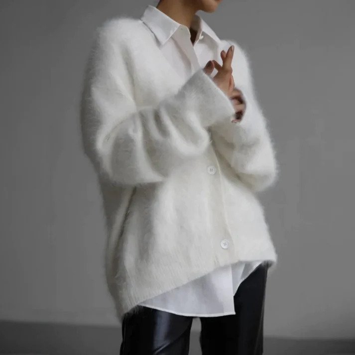 Gilet Femme Chic - Gilet Tricoté Doux à Manches Longues Tendance
