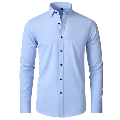 Chemise Homme Élégante Manches Longues Slim Fit