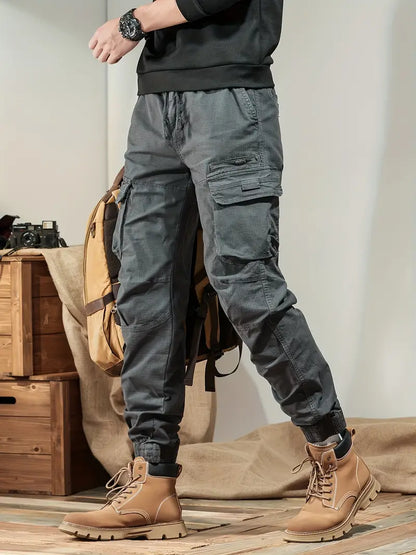 Pantalon homme noir pratique avec poches nombreuses - LuxeStyle