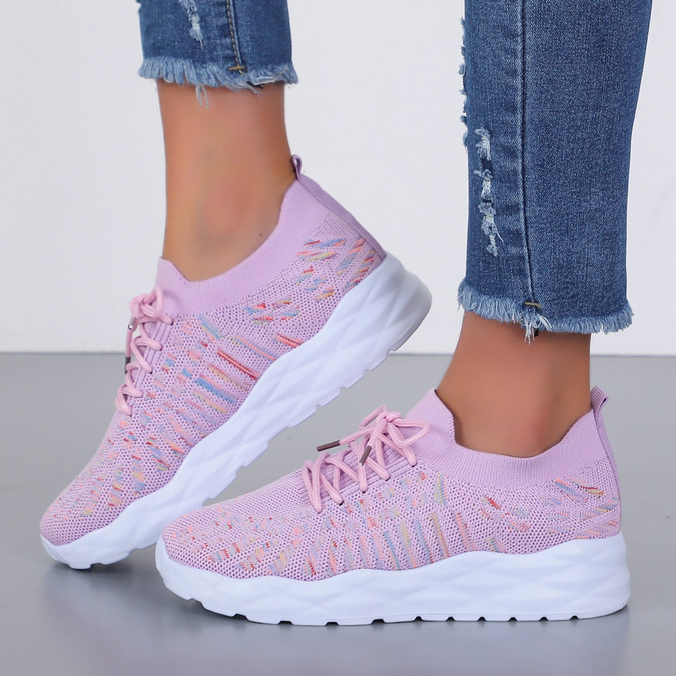 Ballerines Femmes Confort – Chaussures en Dentelle avec Nœuds & Semelle Souple
