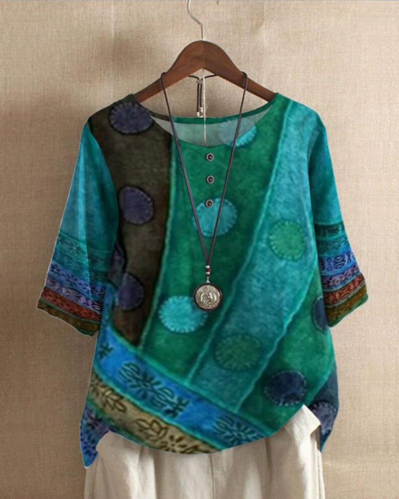 Blouse Féminine Colorée Manches Courtes