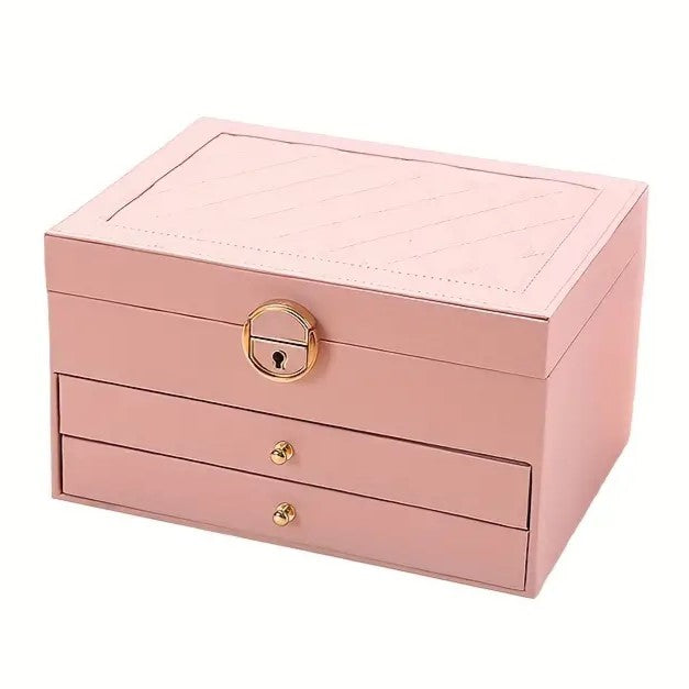 Étui à bijoux femme en cuir épais