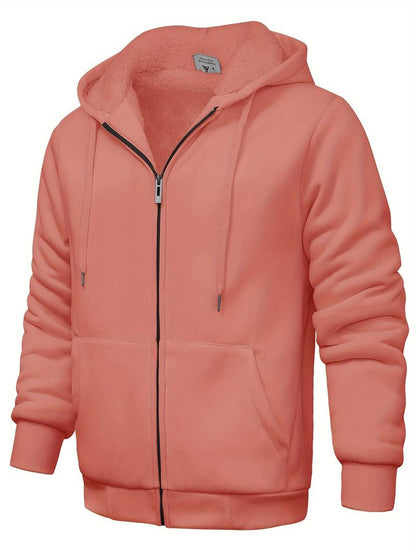 Sweat À Capuche Simple Zippé Pour Homme - Confortable Au Quotidien
