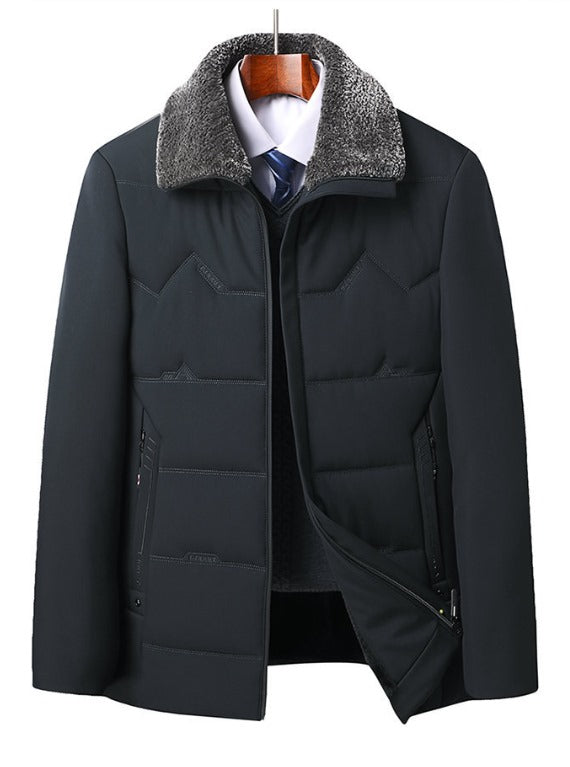 Doudoune Noir Élégante pour Homme avec Capuche et Manches Longues - LuxeStyle