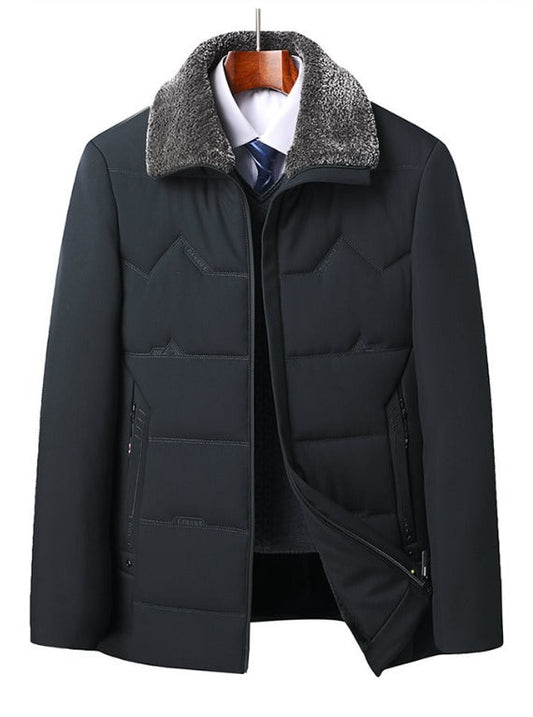 Doudoune Noir Élégante pour Homme avec Capuche et Manches Longues - LuxeStyle