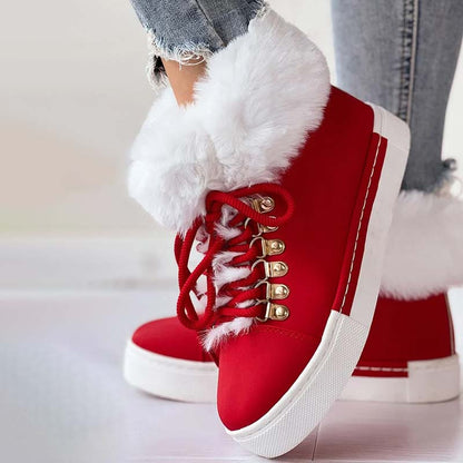 Bottines Fourrées Élégantes pour Femme - Chaussures Hiver Chaudes