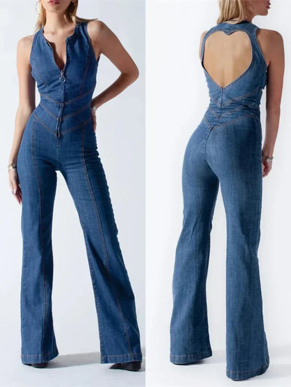 Combinaison Femme Élégante - Bodycon Plongeant avec Dos Nudité et Décolleté En Cœur - LuxeStyle