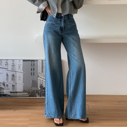 Jean Femme Élégant à Jambe Évasée avec Taille Comfort - LuxeStyle