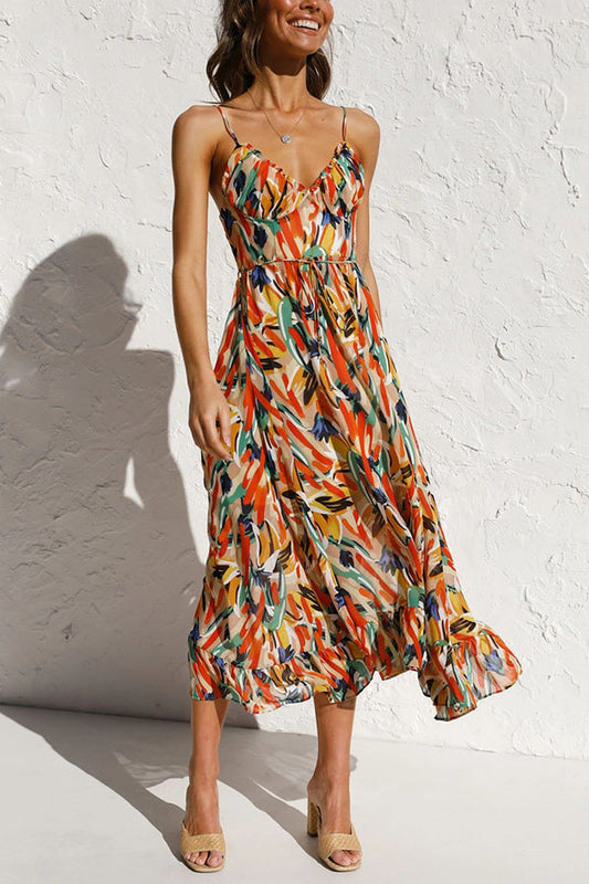 Robe été Colorée à Bretelles pour Femme - LuxeStyle