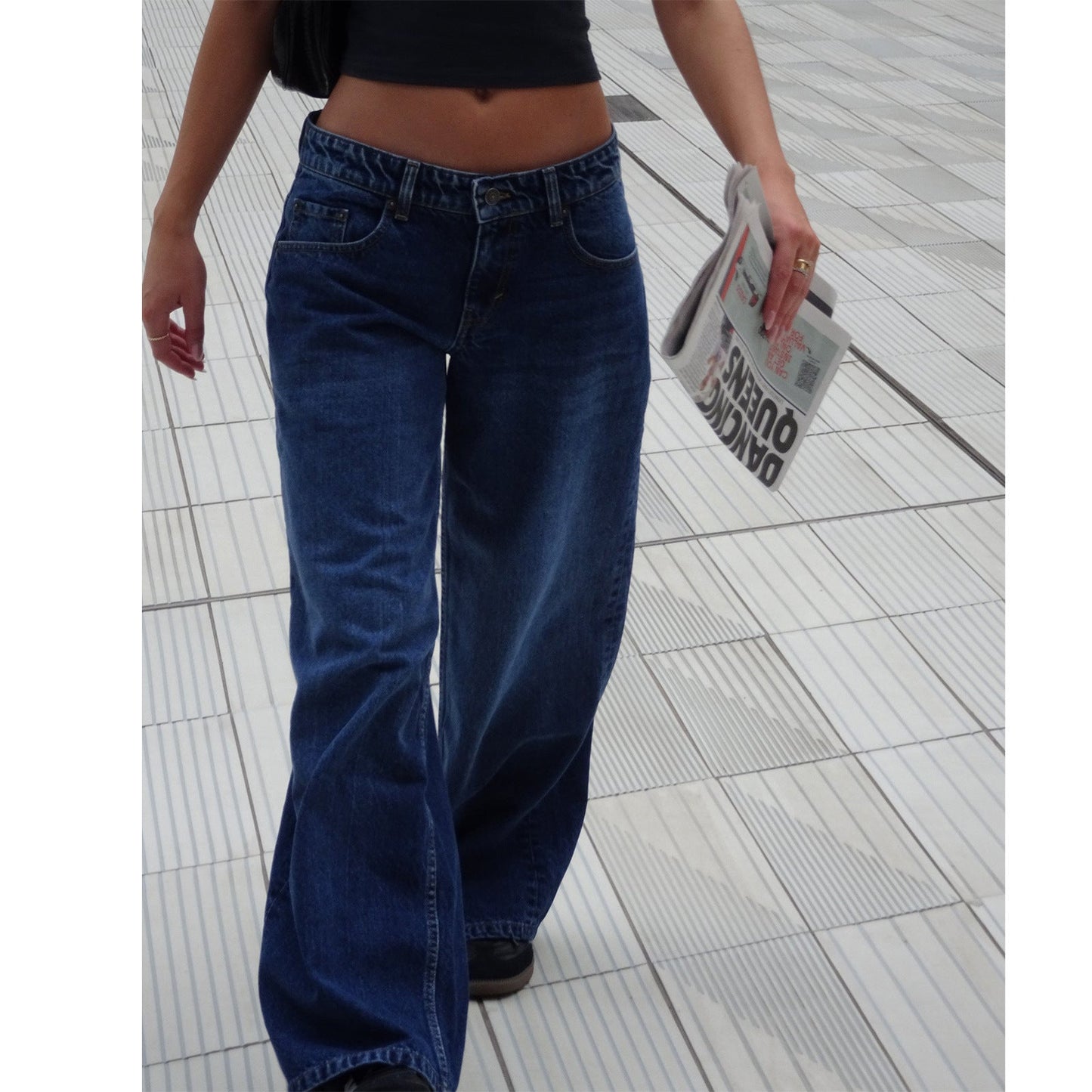 Jean Femme Décontracté Taille Élevée Relâché