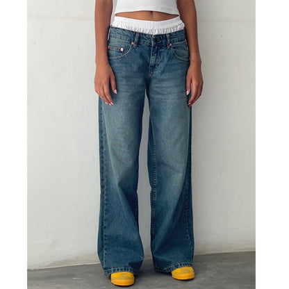 Jean Femme Décontracté Taille Élevée Relâché