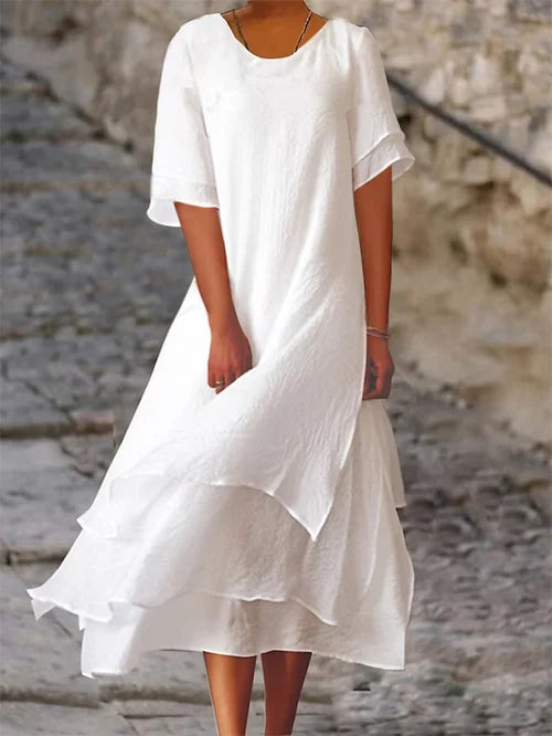 Robe Femme en Coton Épais Douce Longueur Midi - LuxeStyle