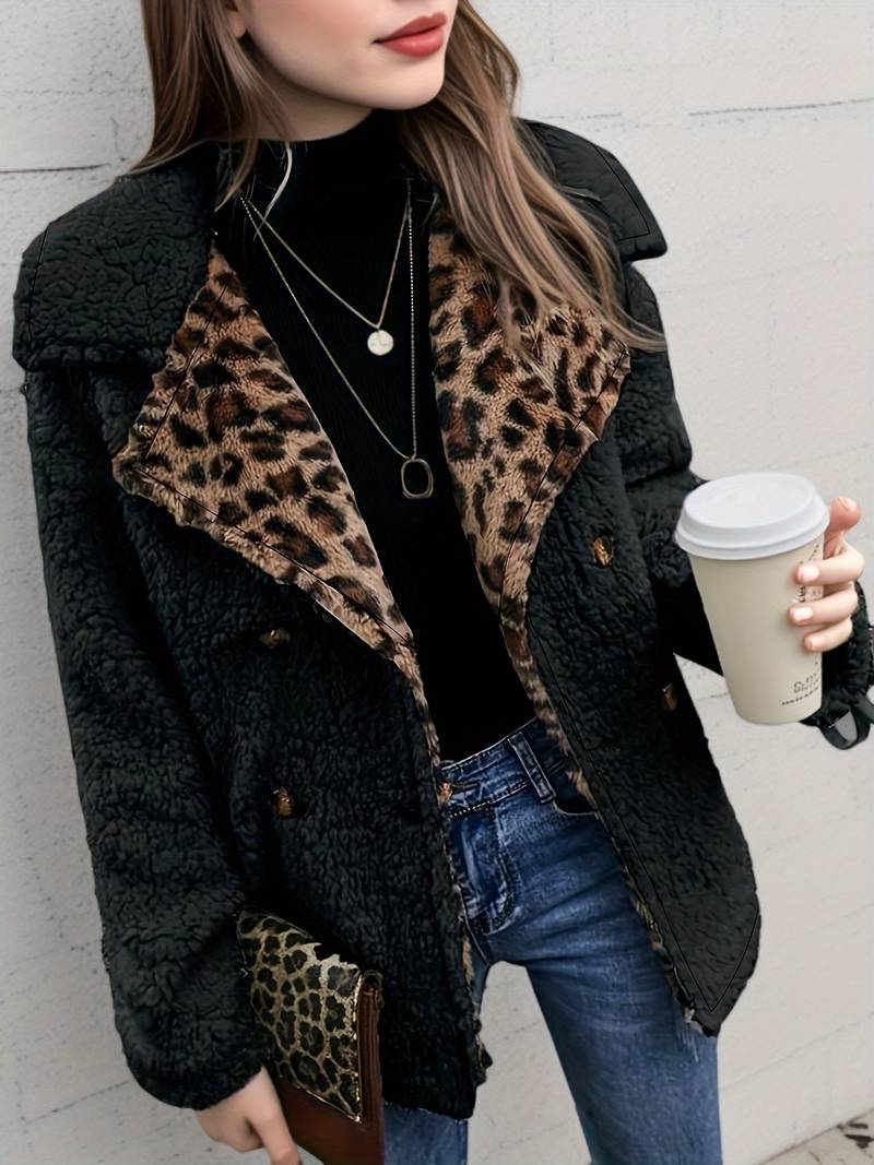 Veste Hiver Femme Imprimé Sauvage avec Manches Longues - LuxeStyle