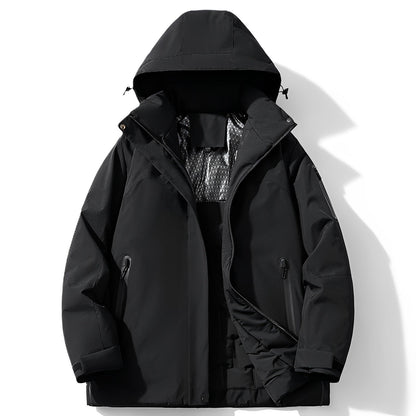 Manteau Hiver Élégant avec Capuche et Doublure Chaude pour Homme