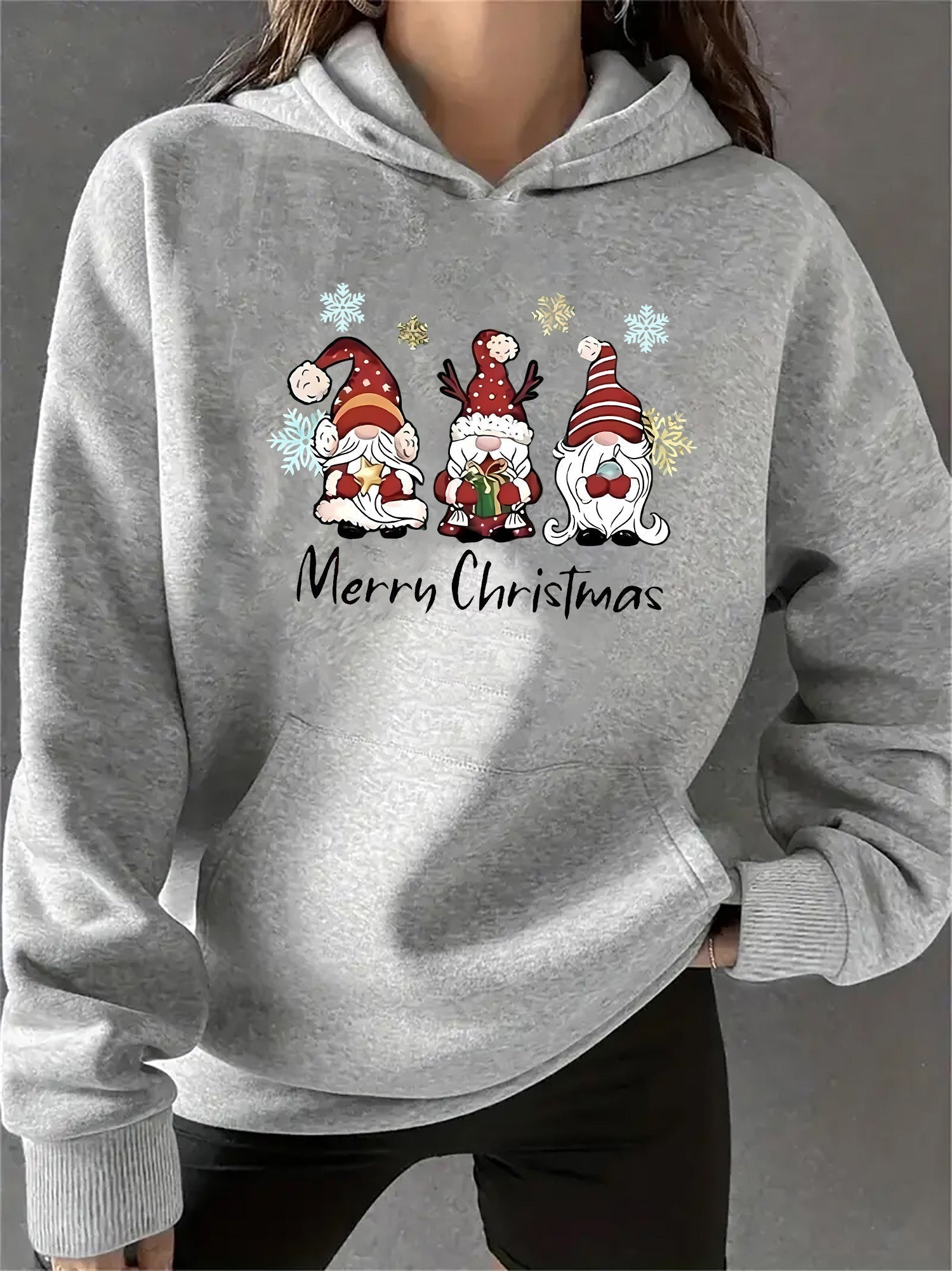 Pull de Femme Hiver Festif – Coton Confort avec Motif Joyeux de Neige - LuxeStyle