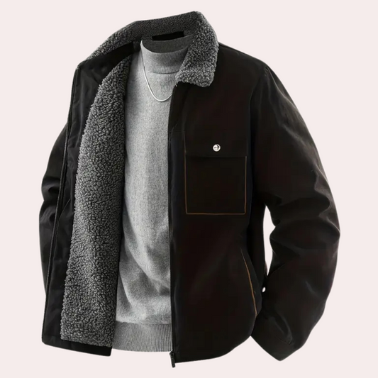 Veste Hivernale Doublée avec Fermeture Éclair et Poches pour Homme - LuxeStyle
