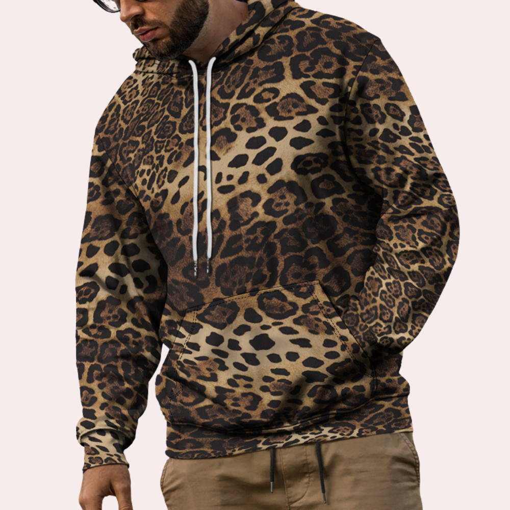 DYLAN - Pull en Imprimé Léopard Élégant pour Hommes
