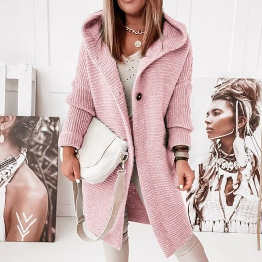 Cardigan Décontracté À Capuche Pour Femme | Manches Longues