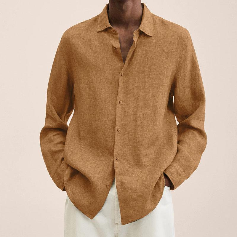 Chemise Homme Lin Fraîche Manches Longues