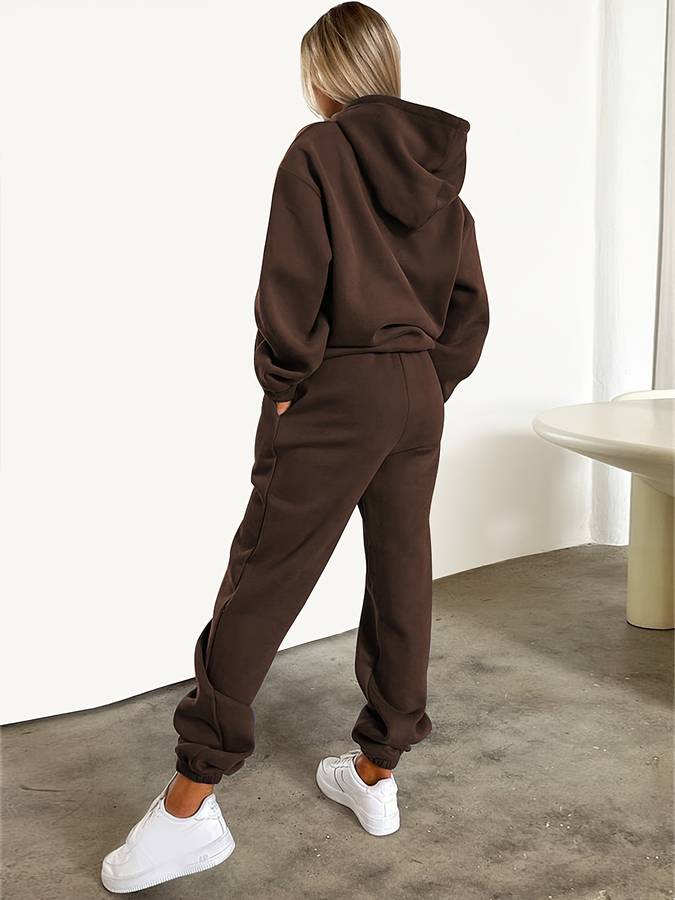 Survêtement Femme Brun Confortable - LuxeStyle