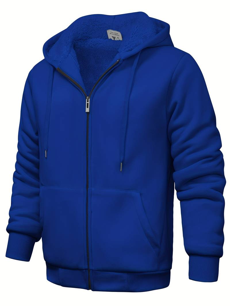 Sweat À Capuche Simple Zippé Pour Homme - Confortable Au Quotidien