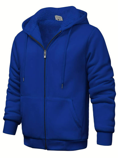 Sweat À Capuche Simple Zippé Pour Homme - Confortable Au Quotidien