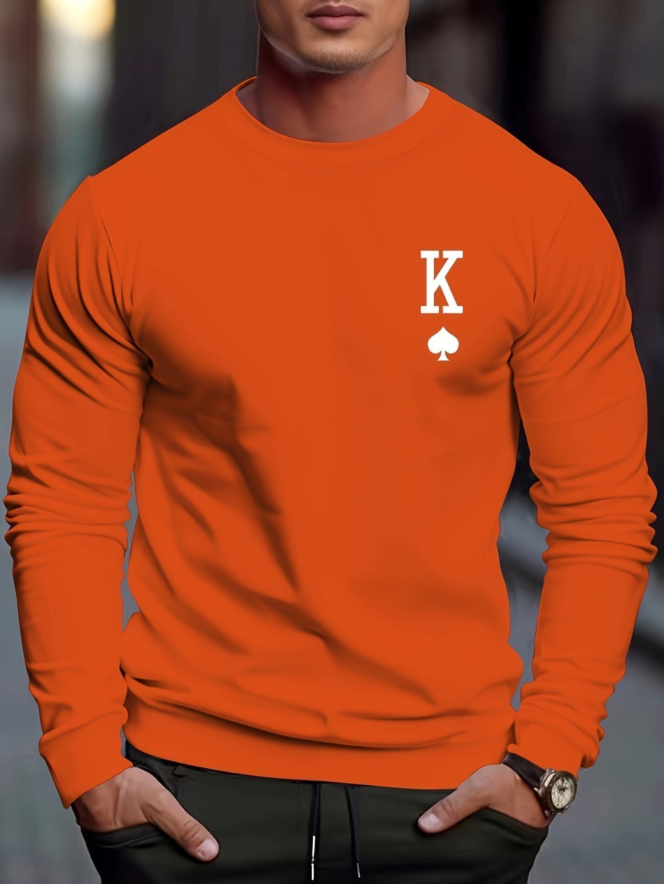 Sweat à Carreaux Élégant pour Homme avec Manches Longues