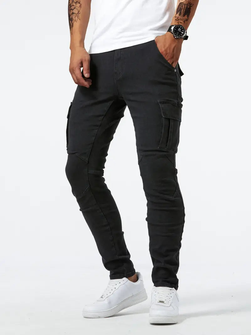 Pantalon de travail homme gris robuste avec poches