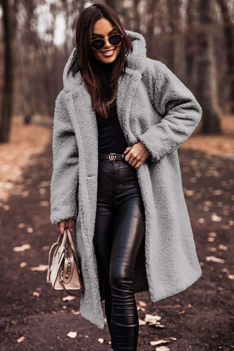 Manteau femme hiver faux cuir marron avec capuchon