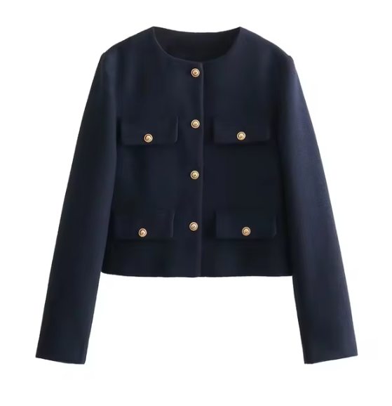 Veste Chic à Manches Longues Boutonnée