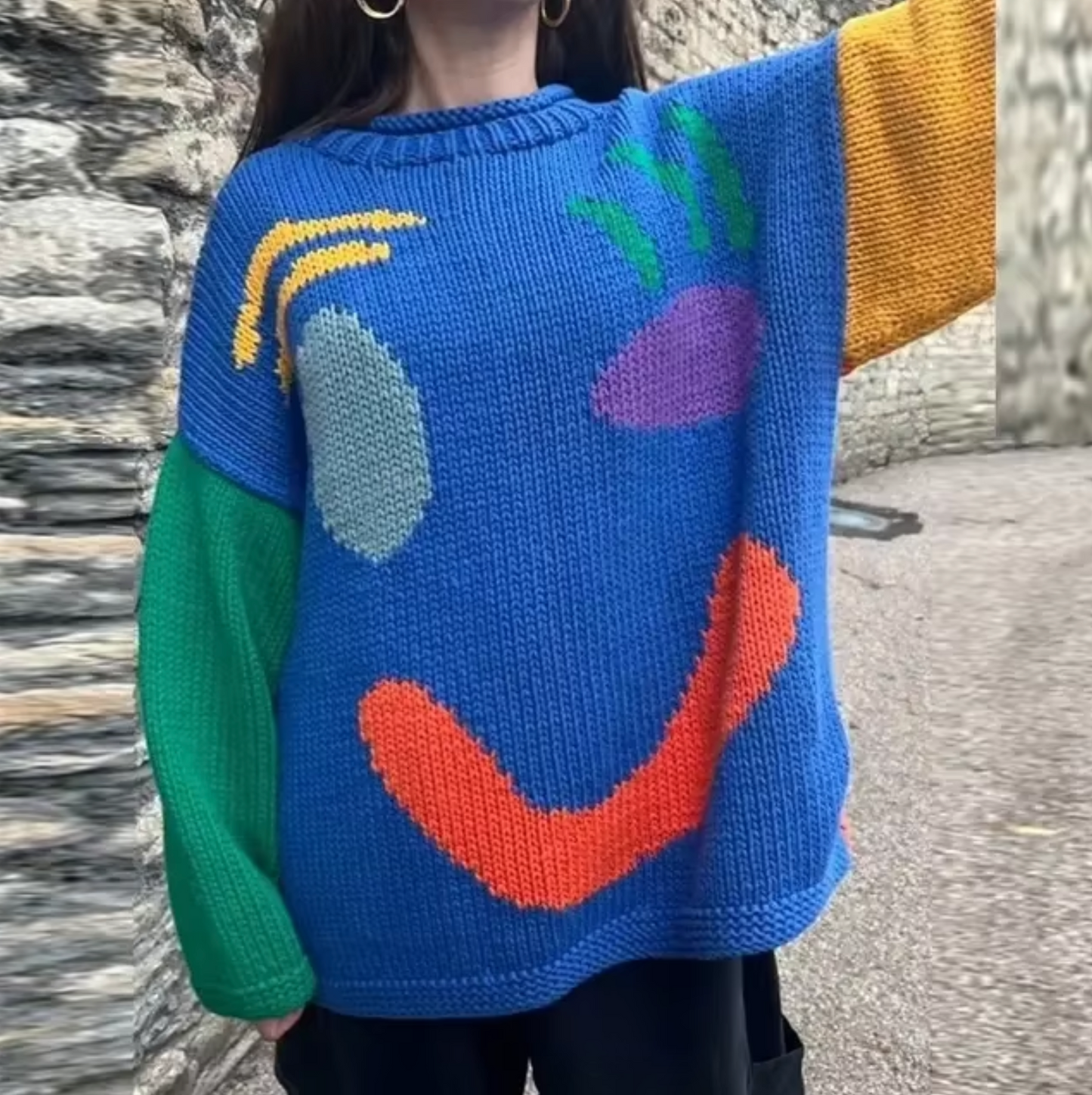 Sweat Femme Décontracté – Pull en Coton Douillet avec Imprimé Joyeux