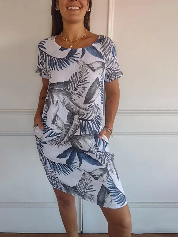 Floravia™ – Robe Longue Femme Élégante en Coton et Lin