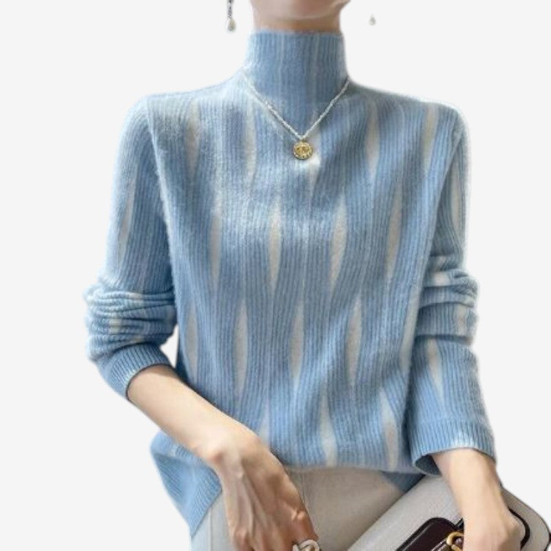 Pull Femmes Manches Longues Col Roulé Décontracté