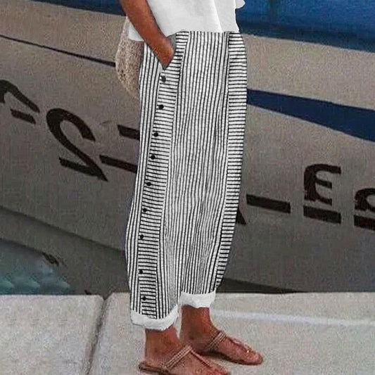 Pantalon Femme Détendu - Pantalon Comfort avec Poches et Coupe Relaxe - LuxeStyle