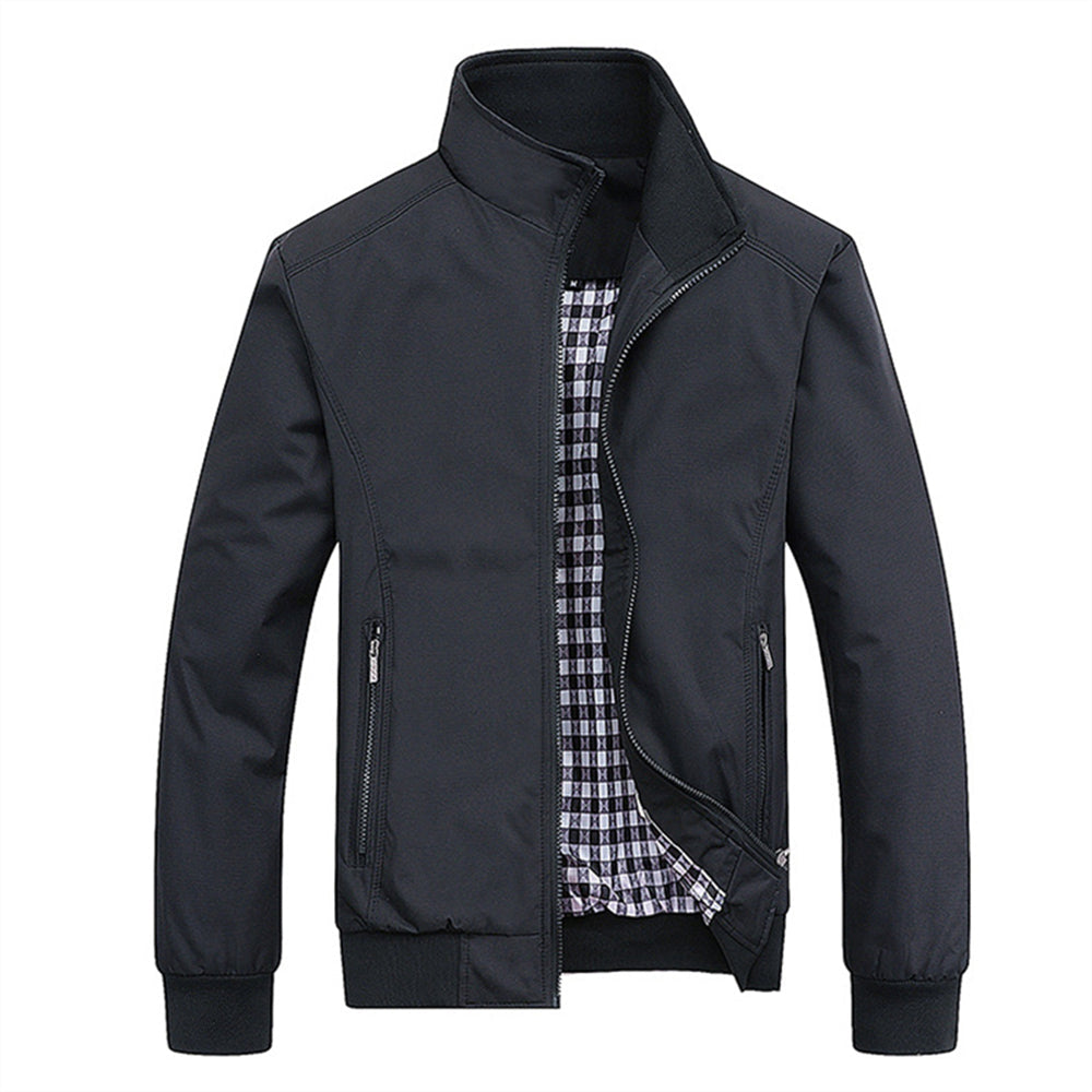 Veste Homme Noir Col Montant Élégant
