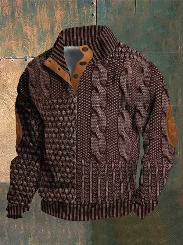 Veste Tricot Brun Cuir Doux Homme - LuxeStyle